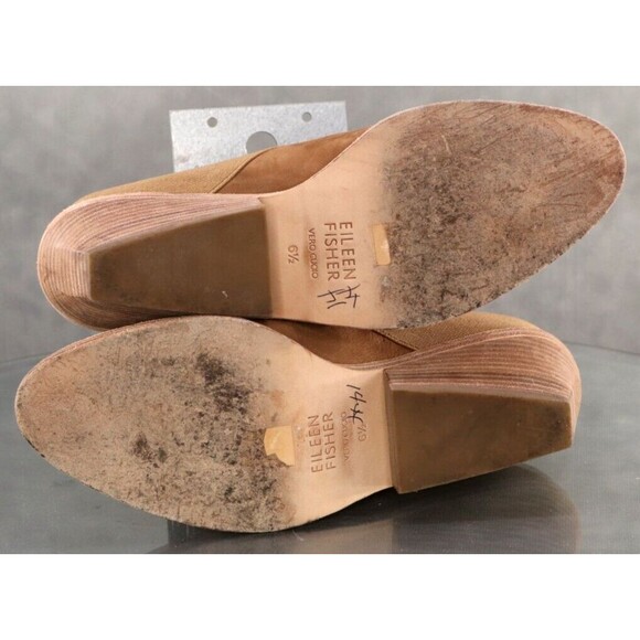 Eileen Fisher Perry $245 Women's Booties Boots Size 6.5 Leather Tan - Picture 10 of 13